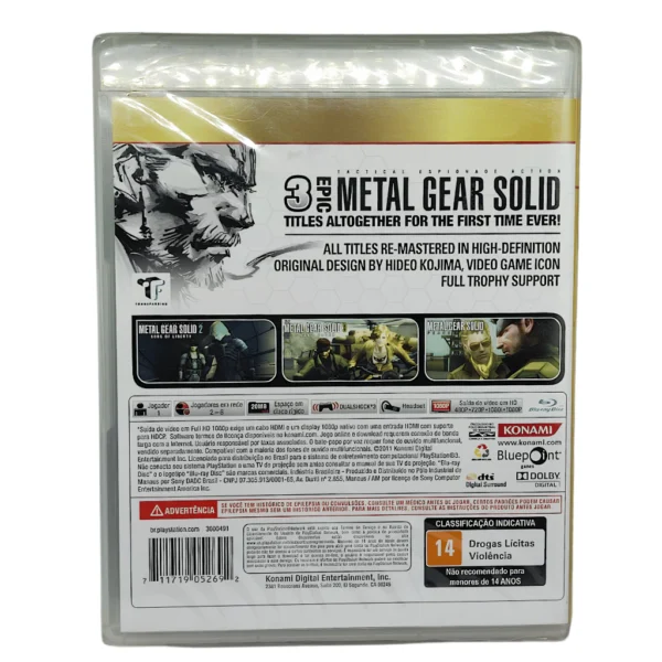 br-11134207-820l5-mpmsjgncb7r608 Metal Gear Solid HD Collection PS3 Novo Lacrado Mídia Física Raro