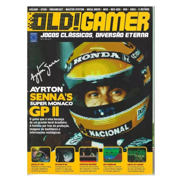 br-11134207-820lu-mqde40zroqo0c7 Revista Old Gamer Nº 05 Ayrton Senna Super Monaco GP II Retrô Usada