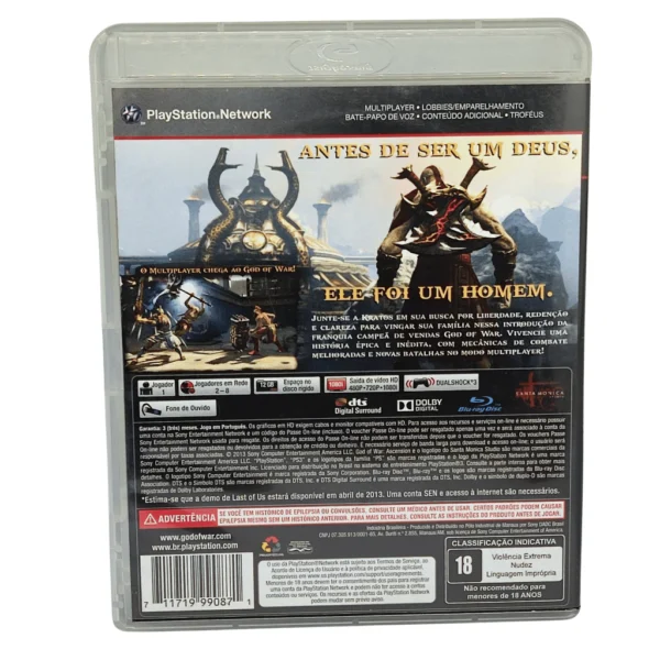 br-11134207-820mb-mpwc017y1iwy3b God of War Ascension PS3 Usado Mídia Física Original com Encarte